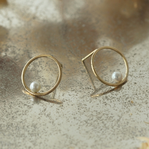 ピアス pearl circle pierce ジュエリークラフトプチ
